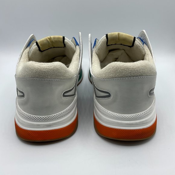 Gucci Ultrapace Leather & Mesh Sneakers White Blue Mens Size UK 10 US 10.5 - Picture 5 of 13